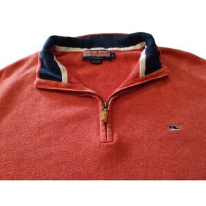 Retro Vineyard Vines Quarter Zip Sweater Long Sleeve Salmon Mens‎ Extra Large